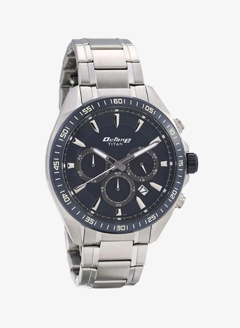 تيتان Men's Stainless Steel Chronograph Watch 90103KM02 - 46 mm