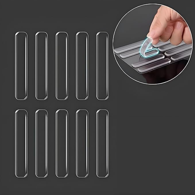 Prostuff.in® Self-Adhesive Rubber Feet, 10 pcs Clear Furniture Non-Slip Buffer Pads, for Door Cabinets, Appliances, Electronics Drawers, Cupboards Transparent Anti-Collision Protection Strip - Image 2