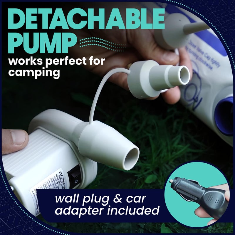 EnerPlex Camping Air Mattress with Built in Pump - Twin Blow Up Mattress for Travel & Guests - Portable Bed for Adults and Kids - Grey - Image 2