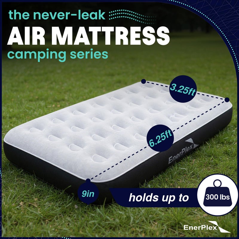EnerPlex Camping Air Mattress with Built in Pump - Twin Blow Up Mattress for Travel & Guests - Portable Bed for Adults and Kids - Grey - Image 5