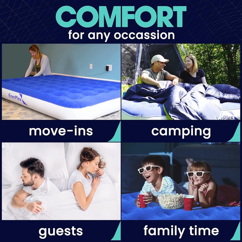 EnerPlex Camping Air Mattress with Built in Pump - Twin Blow Up Mattress for Travel & Guests - Portable Bed for Adults and Kids - Grey - Image 4