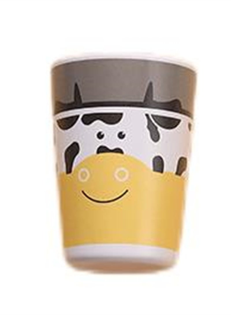 5pcs bamboo fiber tableware set creative cartoon bowl divided plate spoon fork cup gift tableware - Image 3