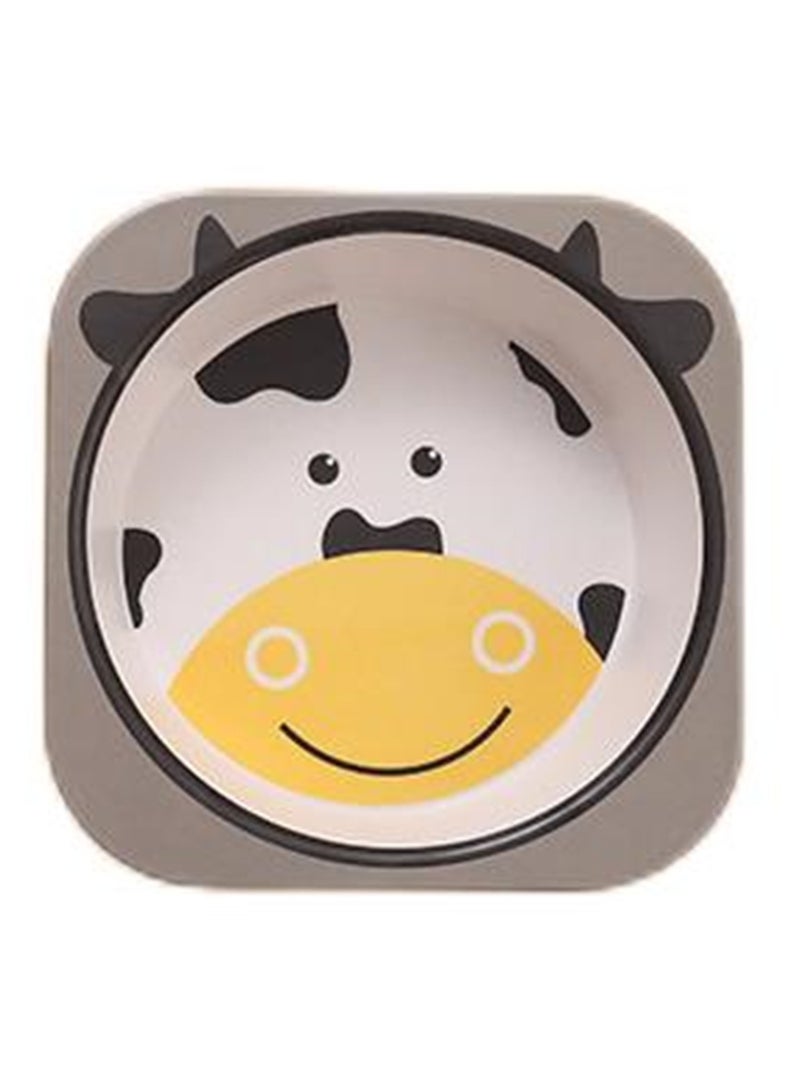 5pcs bamboo fiber tableware set creative cartoon bowl divided plate spoon fork cup gift tableware - Image 5