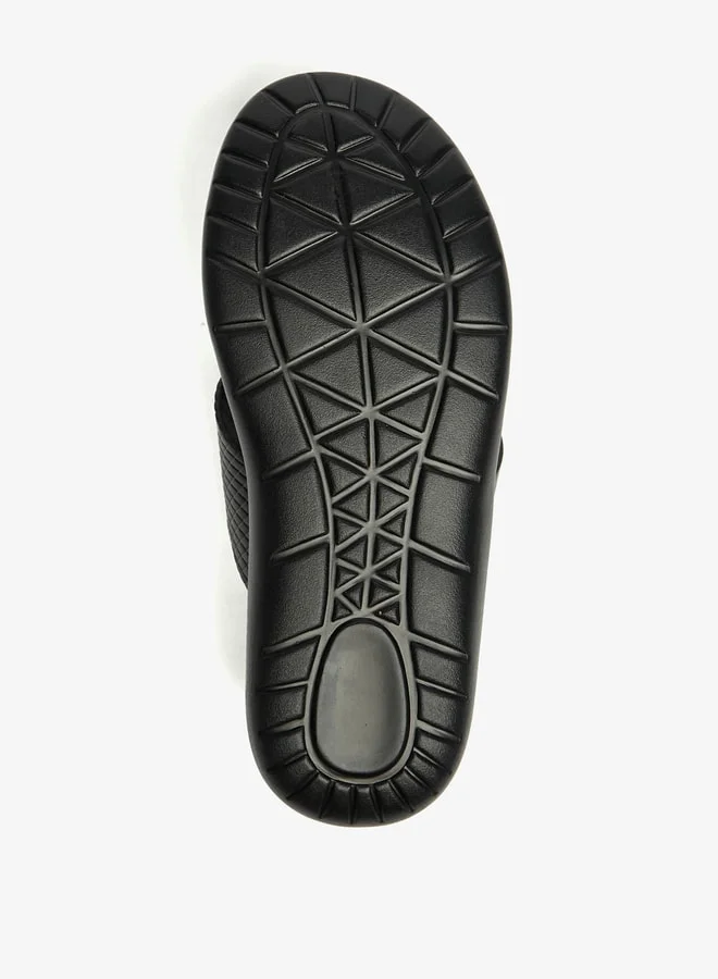 LBL by Shoexpress Men Textured Slip-On Cross Strap Sandals