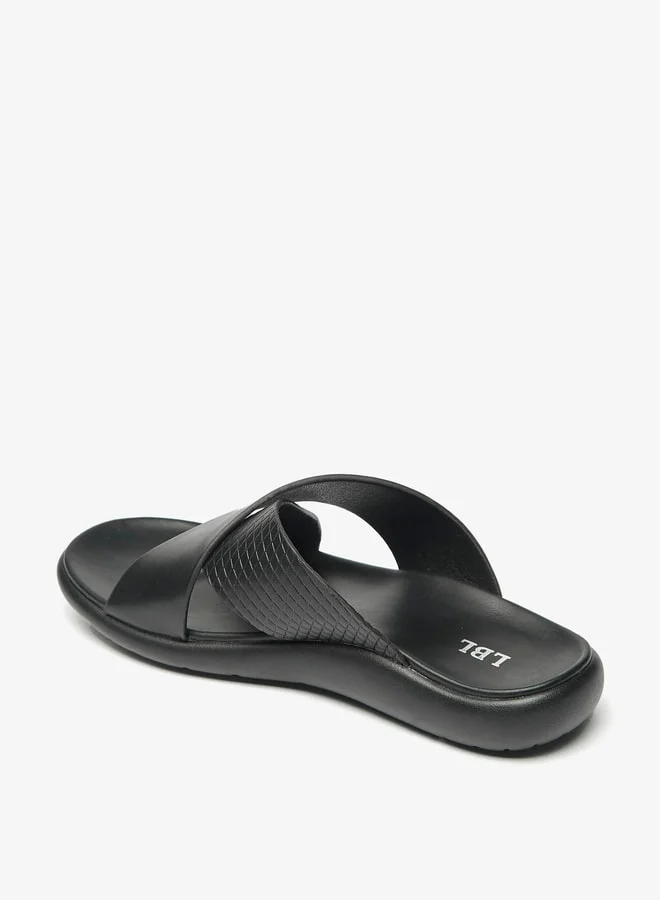 LBL by Shoexpress Men Textured Slip-On Cross Strap Sandals