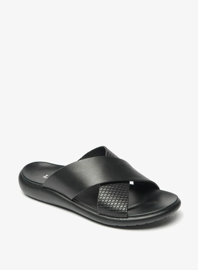 LBL by Shoexpress Men Textured Slip-On Cross Strap Sandals