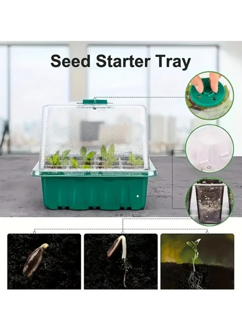 مجموعة من البذور الإنبات علبة كيت ، ومجهزة الرطوبة قابل للتعديل تغطية كامل الطيف الصمام مصباح النمو ، الناقل التسلسلي العام بالطاقة جهاز إنبات الشتلات - Image 3