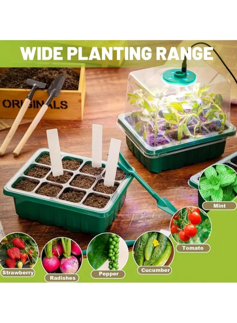 مجموعة من البذور الإنبات علبة كيت ، ومجهزة الرطوبة قابل للتعديل تغطية كامل الطيف الصمام مصباح النمو ، الناقل التسلسلي العام بالطاقة جهاز إنبات الشتلات - Image 5