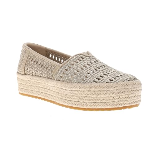 TOMS Womens Valencia Metallic Espadrille Slip On Flats Casual - Gold - Size 9 B - Image 2