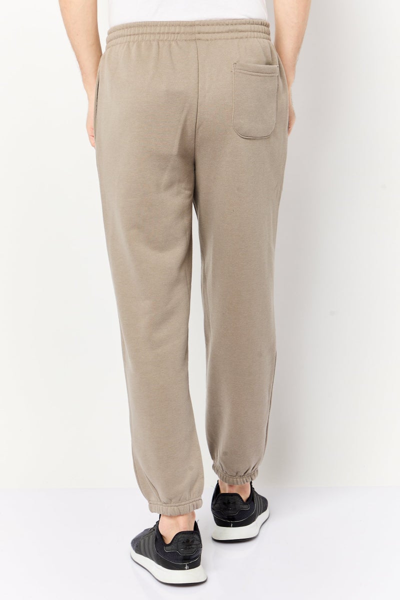 Core Elements Men Brand Logo Jogger Pants, Taupe  - Image 4