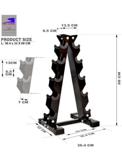 Sky Land Dumbbell Rack EM-9366 | A-Shaped Heavy-Duty Dumbbell Storage Stand | Holds 5 Pairs of Hex or Neoprene Dumbbells | Space-Saving, Sturdy & Compact Home Gym Organizer for Strength Training  - Image 4