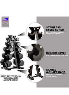 Sky Land Dumbbell Rack EM-9366 | A-Shaped Heavy-Duty Dumbbell Storage Stand | Holds 5 Pairs of Hex or Neoprene Dumbbells | Space-Saving, Sturdy & Compact Home Gym Organizer for Strength Training  - Image 2