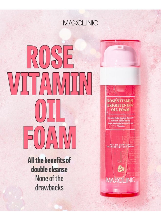 maxclinic MAXCLINIC [K-Beauty] Rose Vitamin Oil to Foam | Daily Face Wash Oil Based Cleanser | Korean Rose Oil Foaming Face Cleanser | Hydrating Facial Cleanser for Dry Sensitive Skin (3.88 oz)  - Image 2
