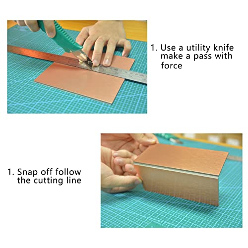 Crystiles Aluminum Peel and Stick Backsplash Tile Panels - 3"x6" Brushed Copper Kitchen Wall Decor, 40-Pack (Copper Color) - Image 4