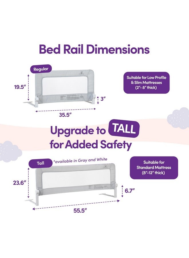 ComfyBumpy Bed Rail for Toddlers | Bed Rails for Kids, Twin, Full, Queen & King Size Bed - Adjustable Toddler Bed Rail Guard - Swing Down Baby Bed Side Rail - Gray, Regular (35.5" x 19.5"), Pack of 1 - Image 3