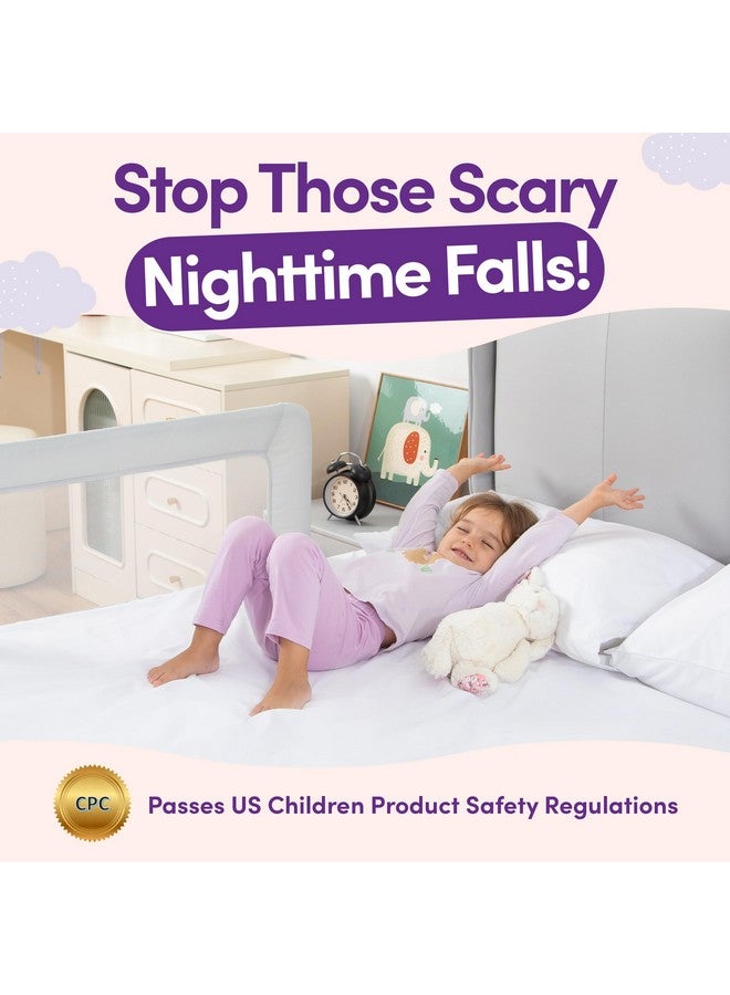 ComfyBumpy Bed Rail for Toddlers | Bed Rails for Kids, Twin, Full, Queen & King Size Bed - Adjustable Toddler Bed Rail Guard - Swing Down Baby Bed Side Rail - Gray, Regular (35.5" x 19.5"), Pack of 1 - Image 4