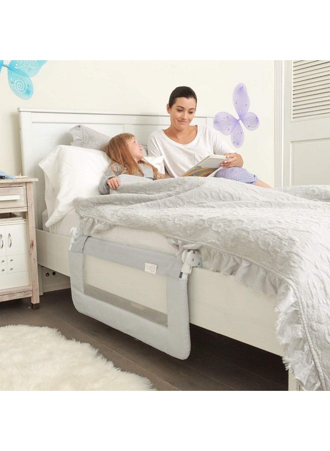 ComfyBumpy Bed Rail for Toddlers | Bed Rails for Kids, Twin, Full, Queen & King Size Bed - Adjustable Toddler Bed Rail Guard - Swing Down Baby Bed Side Rail - Gray, Regular (35.5" x 19.5"), Pack of 1 - Image 2