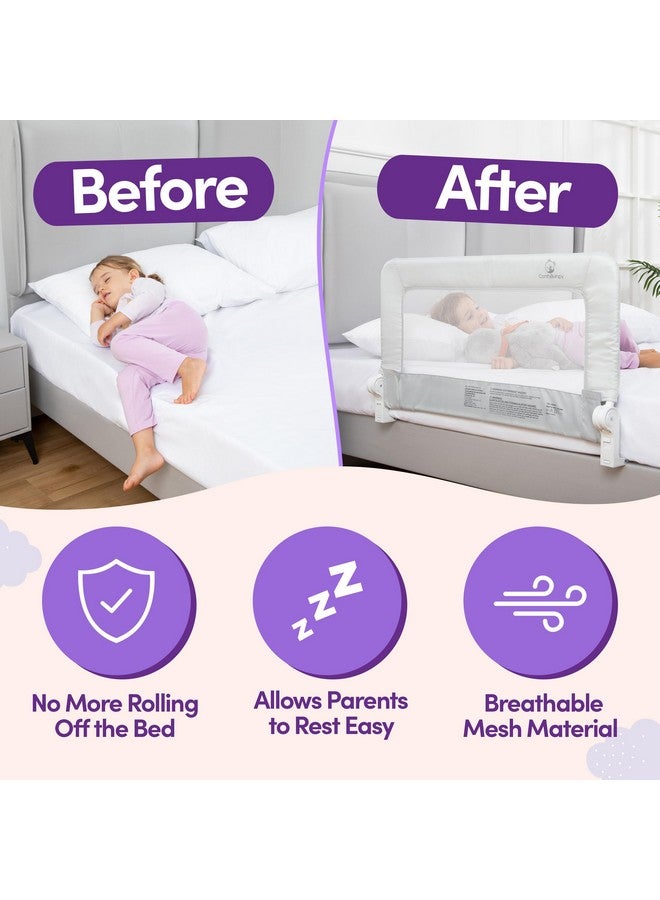 ComfyBumpy Bed Rail for Toddlers | Bed Rails for Kids, Twin, Full, Queen & King Size Bed - Adjustable Toddler Bed Rail Guard - Swing Down Baby Bed Side Rail - Gray, Regular (35.5" x 19.5"), Pack of 1 - Image 5