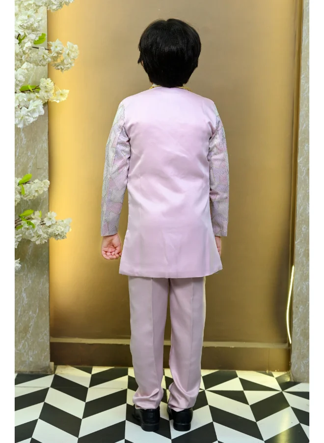 BT DEZINES Lavender Sherwani and Trousers Set for Boys