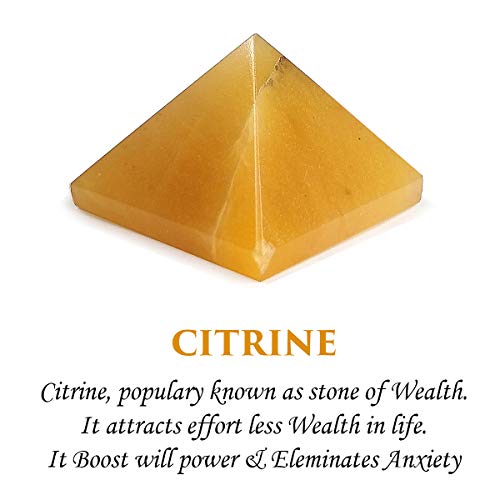 Crystu Natural Citrine Pyramid for Reiki Healing and Crystal Healing Stone Pyramid Size 20-25 mm (Color : Yellow) Pack of 1 pc - Image 4