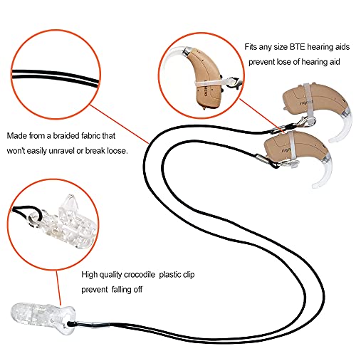 Anico Clips Otoclip for Adults and Kids with 7mm 9mm 11mm Silicone Loops for BTE Hearing Aids Anti Lost Lanyard Cord and Carry Case Black - Image 5