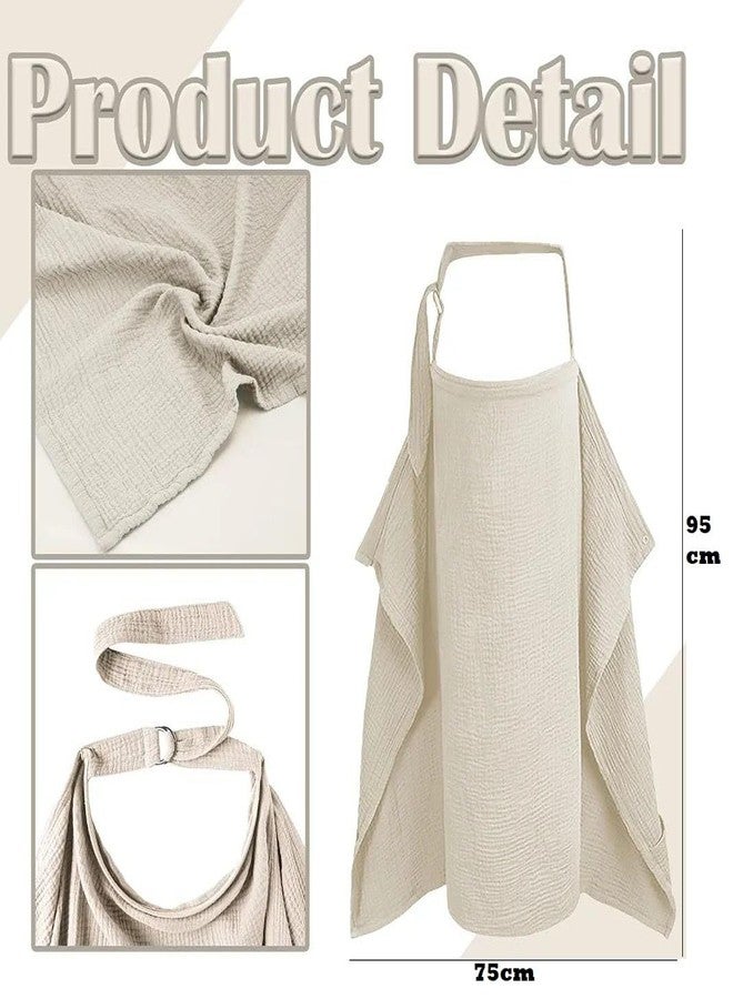 JAMBUVANTI 1Pack, Muslin Nursing Cover for Baby Breastfeeding, Breathable Privacy Nursing Covers for Mom 100% Cotton Breastfeeding Cover with Adjustable & Comfort Towel for Mother Nursing Apron. - Image 2
