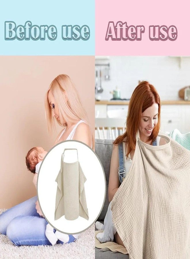 JAMBUVANTI 1Pack, Muslin Nursing Cover for Baby Breastfeeding, Breathable Privacy Nursing Covers for Mom 100% Cotton Breastfeeding Cover with Adjustable & Comfort Towel for Mother Nursing Apron. - Image 4