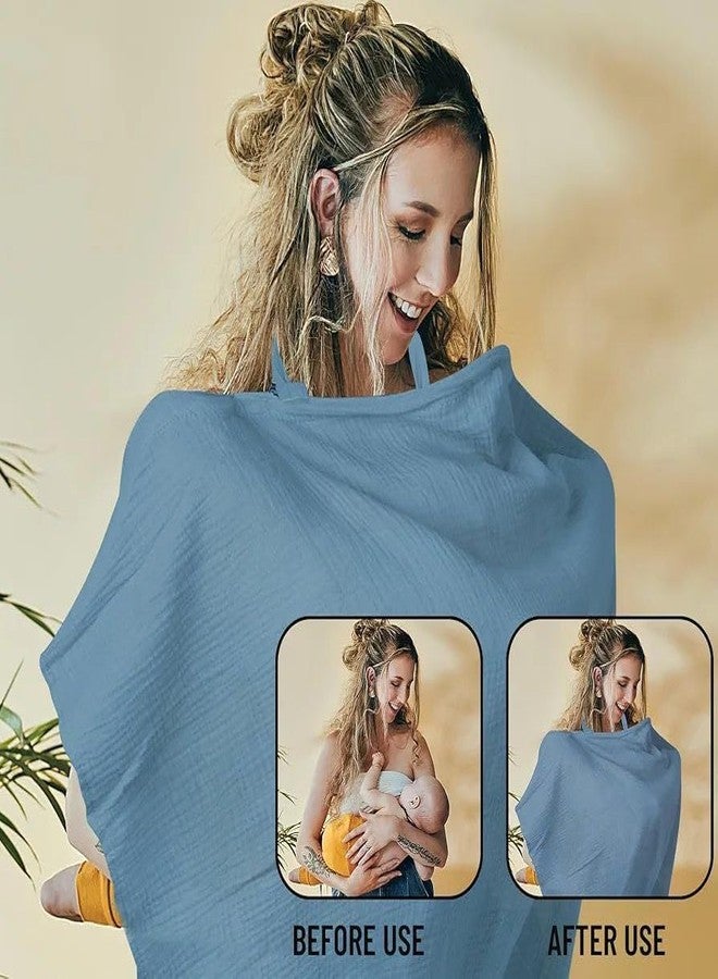 JAMBUVANTI 1Pack, Muslin Nursing Cover for Baby Breastfeeding, Breathable Privacy Nursing Covers for Mom 100% Cotton Breastfeeding Cover with Adjustable & Comfort Towel for Mother Nursing Apron. - Image 5