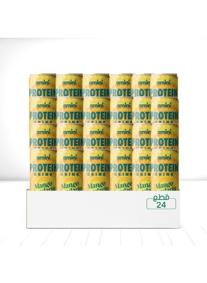 dovember Amini Protein Drink High-protein with free sugar, carbohydrates, and fat – a healthy drink suitable for vegetarians and those on the keto diet Mango Mandarin Sugar Free 330 * 24 ml - Image 1