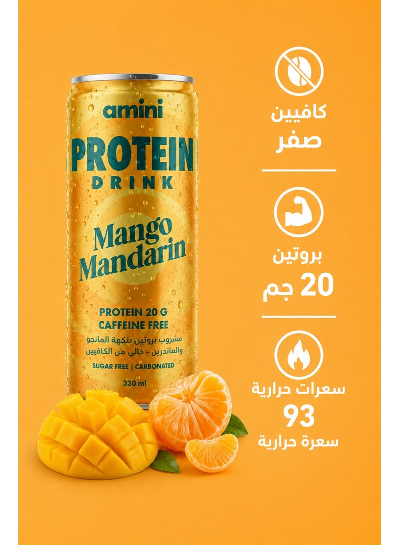dovember Amini Protein Drink High-protein with free sugar, carbohydrates, and fat – a healthy drink suitable for vegetarians and those on the keto diet Mango Mandarin Sugar Free 330 * 24 ml - Image 3