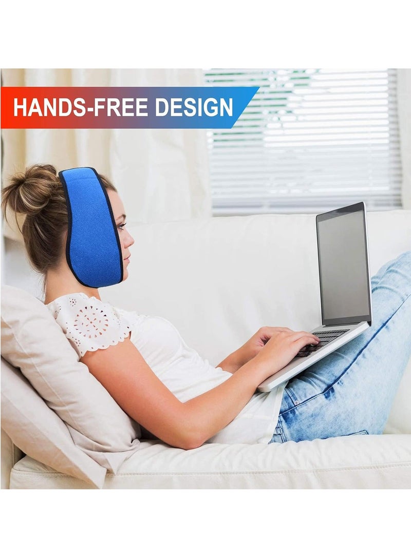 Y&D Face Ice Pack Wrap for TMJ, Wisdom Teeth, with 4 Reusable Hot Cold Therapy Gel Packs, Pain Relief Chin, Head, Oral and Facial Surgery, Blue - Image 3