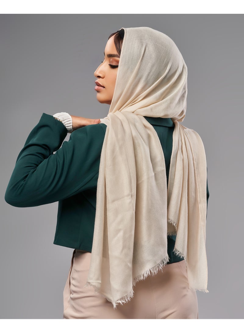 Lavezzi Breathable Cotton Modal Hijab Scarf For Women - Women Solid Color Head Scarf Wrap - Beige - Image 2