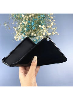 For Samsung T800 Flat Panel Protective Cover P600 Translucent TPU Soft Case T285 Flat Panel Case T715 Pudding Cover-Color:Solid Black (single Model Single Color 20 Order)-Applicable Model:T830/T835/S4