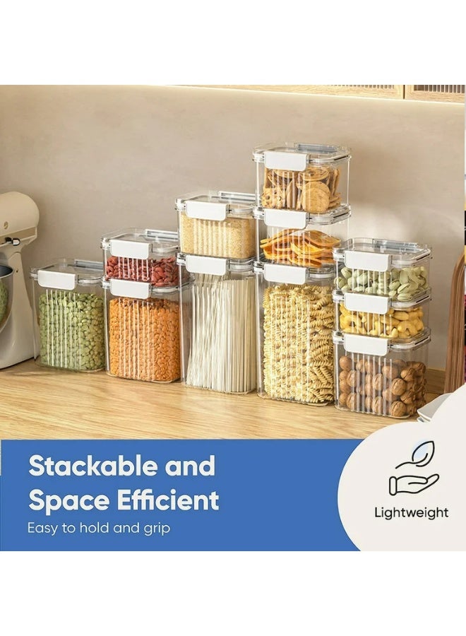كيتشينو حاويات تخزين طعام محكمة الإغلاق مع أغطية، 5  قطعة من الحاويات بلاستيكية لتنظيم المخازن للمطبخ والحبوب والأطعمة الجافة والدقيق والسكر من كيتشينو، خالية من البيسفينول - Image 5