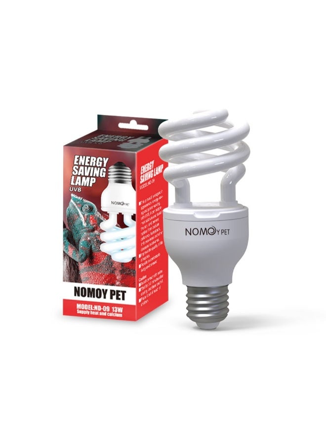 NomoyPet مصباح تدفئة للزواحف والسلاحف من نوموي بيت، 13 واط/26 واط، 220-240 فولت، UVB 5.0/10.0 - مصباح حوض الزواحف الاستوائية - Image 1