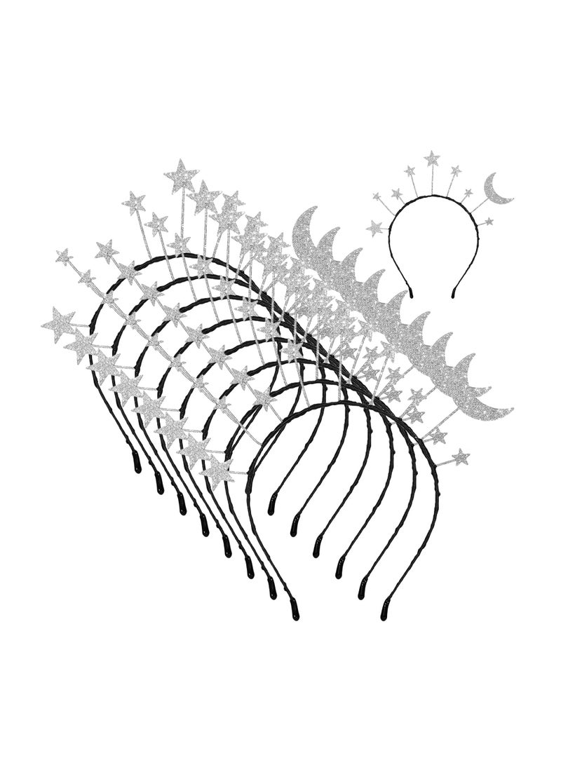 KASTWAVE 8 Pcs Star Moon Headband Birthday Party Hair Hoop, Birthday Party Headband Crown for Headress Accessories - Image 1