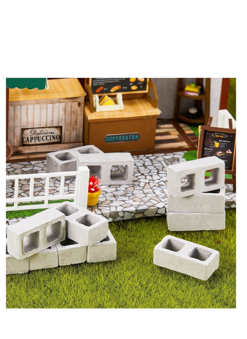 Generic - 24 Pcs Miniature Cinder Blocks, Mini Bricks with 1/12 Scale, Mini Dollhouse Accessories, Mini Cement Building Blocks, Suitable for Kids (Gray) - Image 1