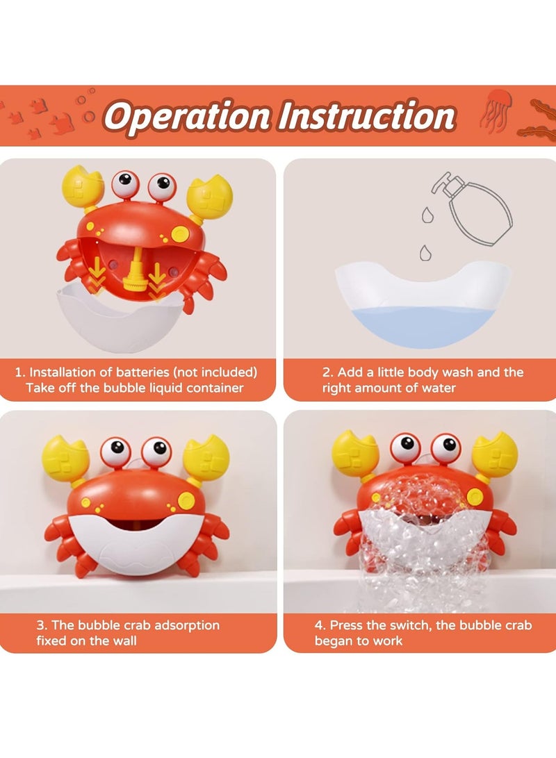 Crab Bubble Bath Toy, Bath Toys for 1-3 Years Old Babies, Bubble Toy, Bathtub Toys for Babies 3-6-12-18 Months, Bath Toys for Boys and Girls Ages 1-8 Years Old - Image 3