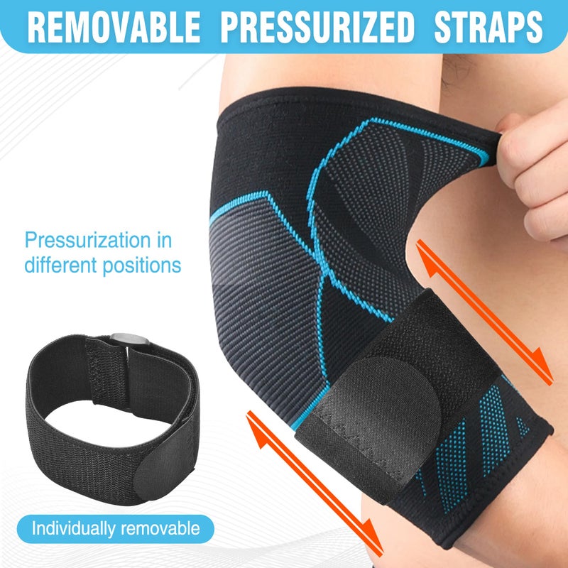 CYCLXY Arm & Elbow Compression Sleeve(1 Pair)ï¼ŒTennis Elbow Braces for Tendonitis and Tennis Elbowï¼ŒArm Guards Supports golfer ï¼Œtennis elbow relief for women & men,elbow sleeve for weightlifting - Image 2