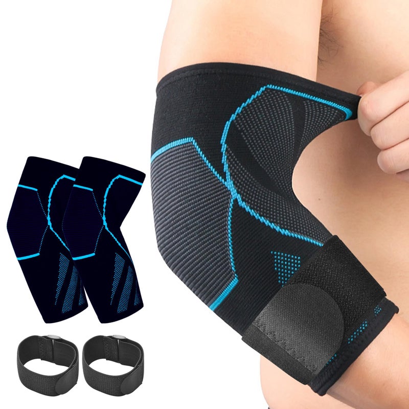 CYCLXY Arm & Elbow Compression Sleeve(1 Pair)ï¼ŒTennis Elbow Braces for Tendonitis and Tennis Elbowï¼ŒArm Guards Supports golfer ï¼Œtennis elbow relief for women & men,elbow sleeve for weightlifting - Image 1