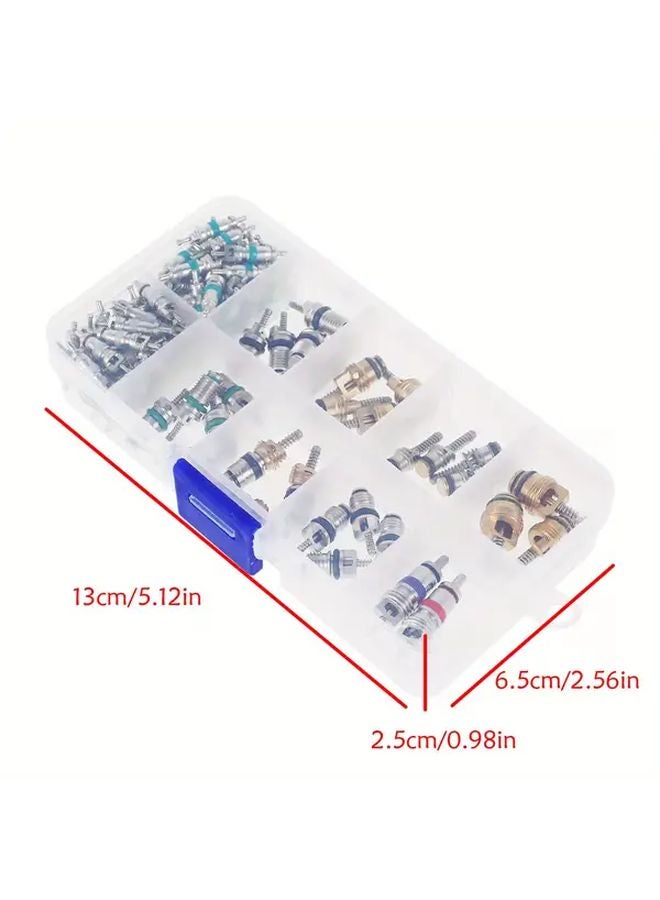 100 مجموعة صمامات ستيمز لبادات تكييف الهواء أدوات إصلاح قضيب الإطارات التبريدية مع أداة - Image 3