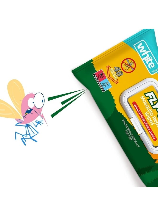 White Mosquito Repellent Wipes 48 Wipes Pack - Image 2