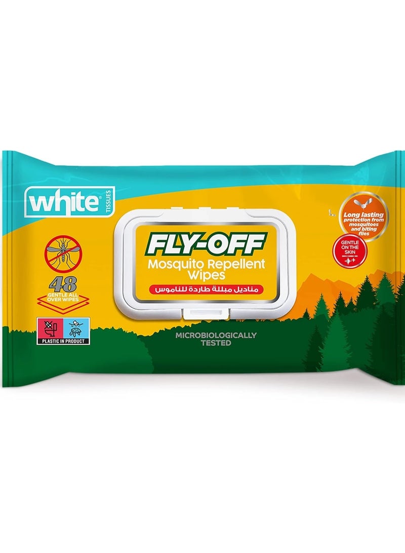 White Mosquito Repellent Wipes 48 Wipes Pack - Image 1