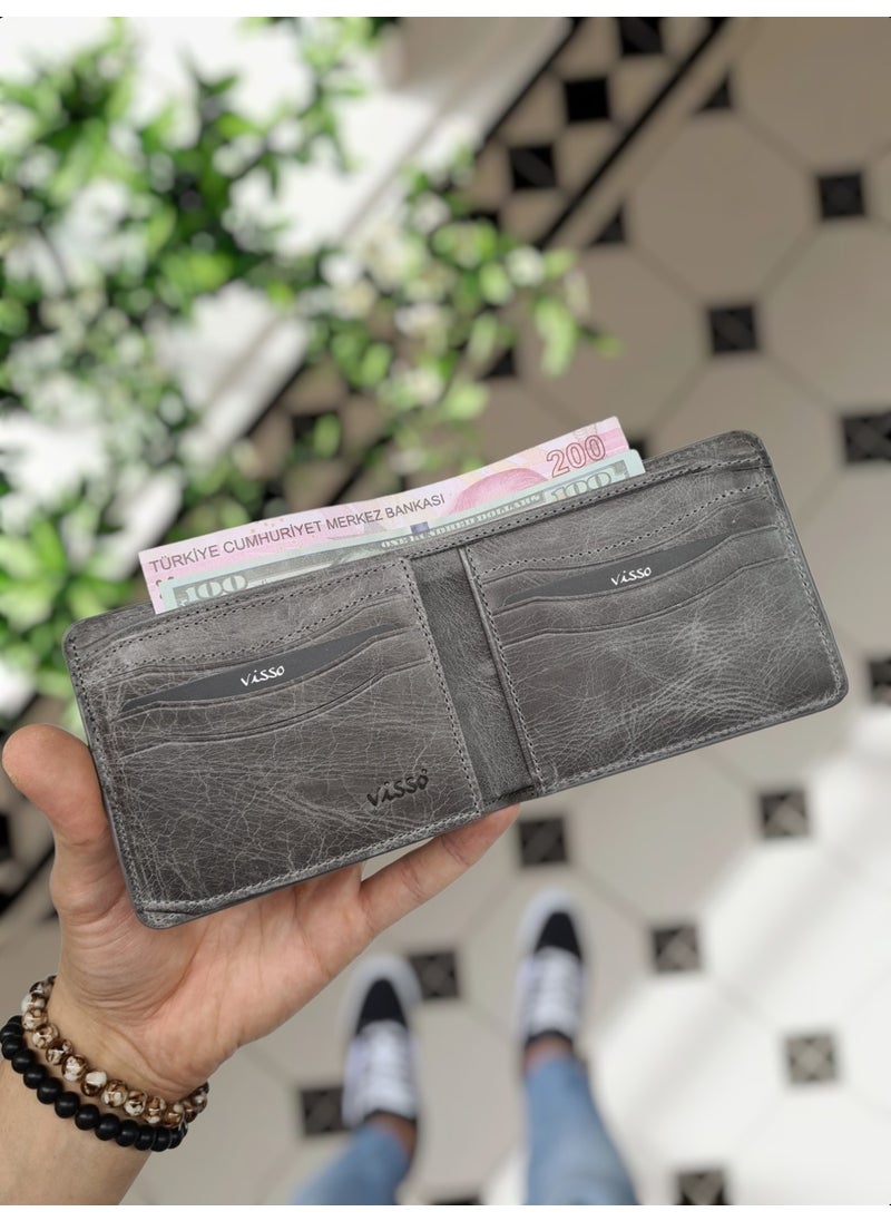 VISSO 229 Genuine Leather Double Color Garni Wallet Color Leather Wallet Bag  - Image 2