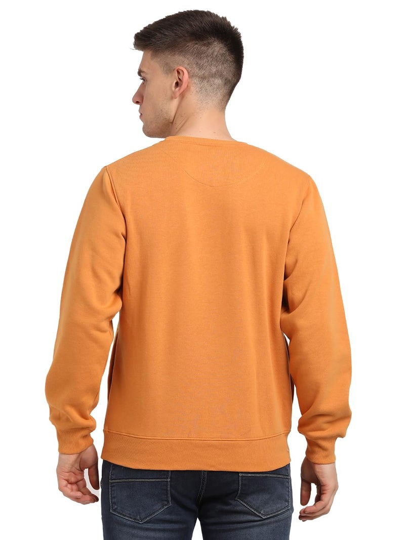 Turtle Men Poly Cotton Slim Fit Full Sleeve Mustard Sweatshirt - Image 2