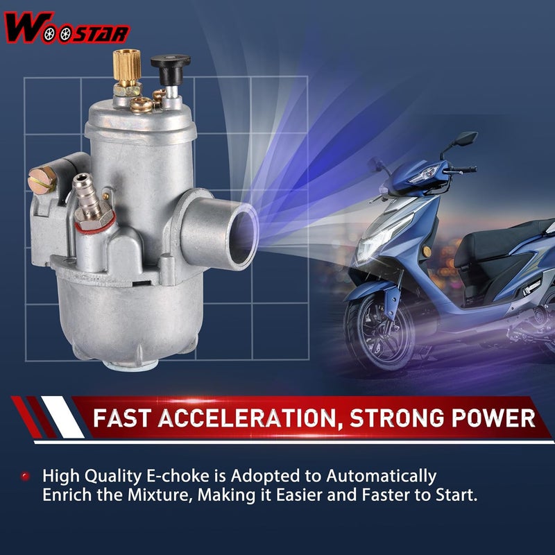 WOOSTAR 15mm Carburetor for Puch Maxi 50cc Engine - Image 4