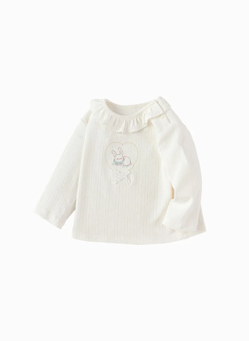 Balabala Girl Baby Round v-neck long-sleeved T-shirt