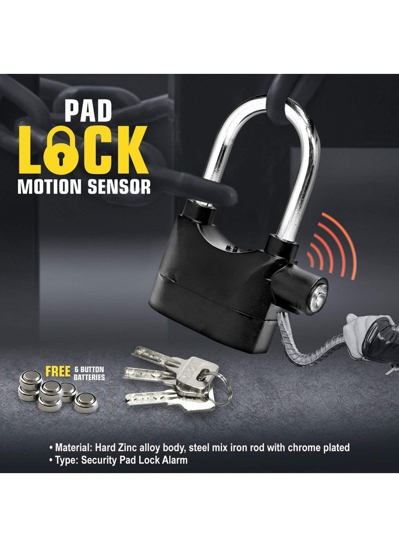 Firevally Alarm Lock Anti Theft Motion Sensor with 110dB Alarm Motion Sensor with 3 Keys Black  - Image 4
