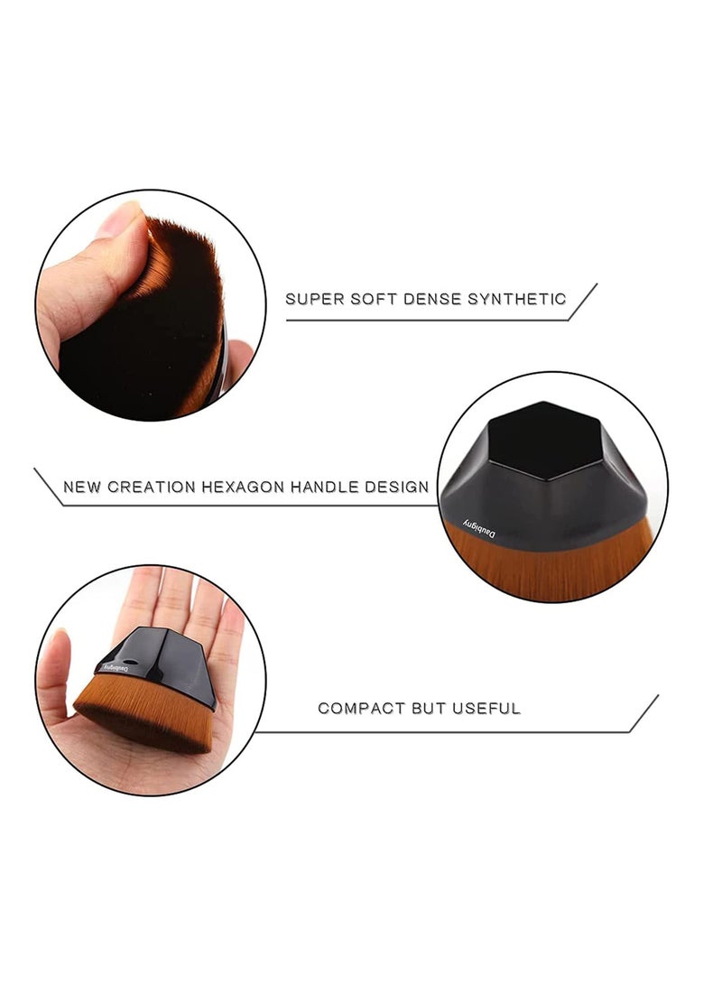 Excefore Makeup Brushes 2 Pcs, High Density Seamless Foundation Brush, Flawless Wand Foundation Brush, BB Cream Makeup Brushes Loose Powder (Combination) - Image 4