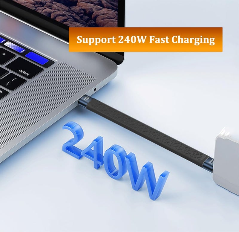 Sooiiyu USB C Cable, Short USB C to USB C Cable, 240W PD Fast Charging, 40Gbps Data Transfer, 8K @60Hz Video Display, Compatible with Thunderbolt 4/3, iPhone 16/15, iPad, MacBook, Galaxy, Android Auto - Image 3